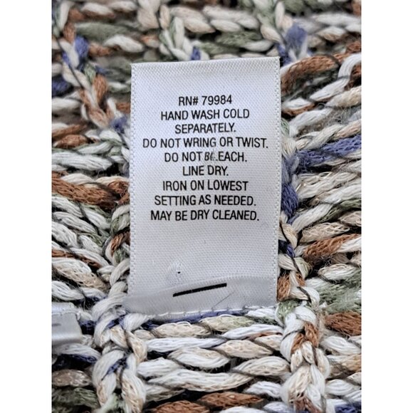 Chico's Boho Open-Knit Fringe Poncho Shawl Wrap Earthy Festival Multicolor - Picture 9 of 12